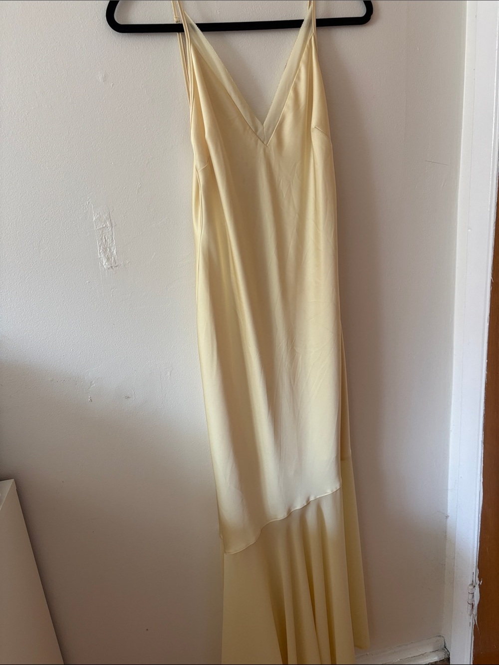 Dynamite Pale Yellow High-Low Slip Dress